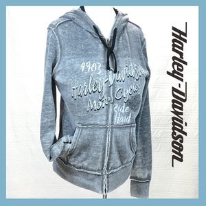 Harley Davidson Ride Hard hoodie distressed